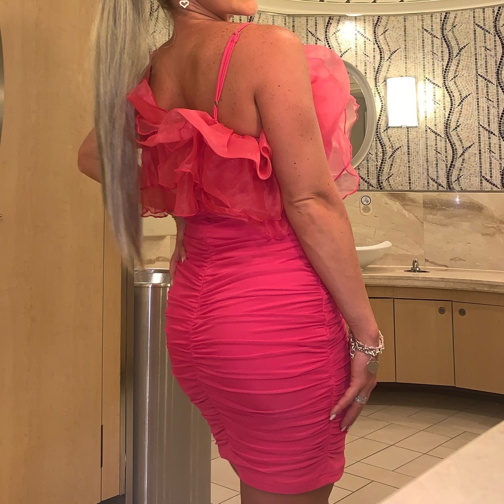 Pink ruffle dress
